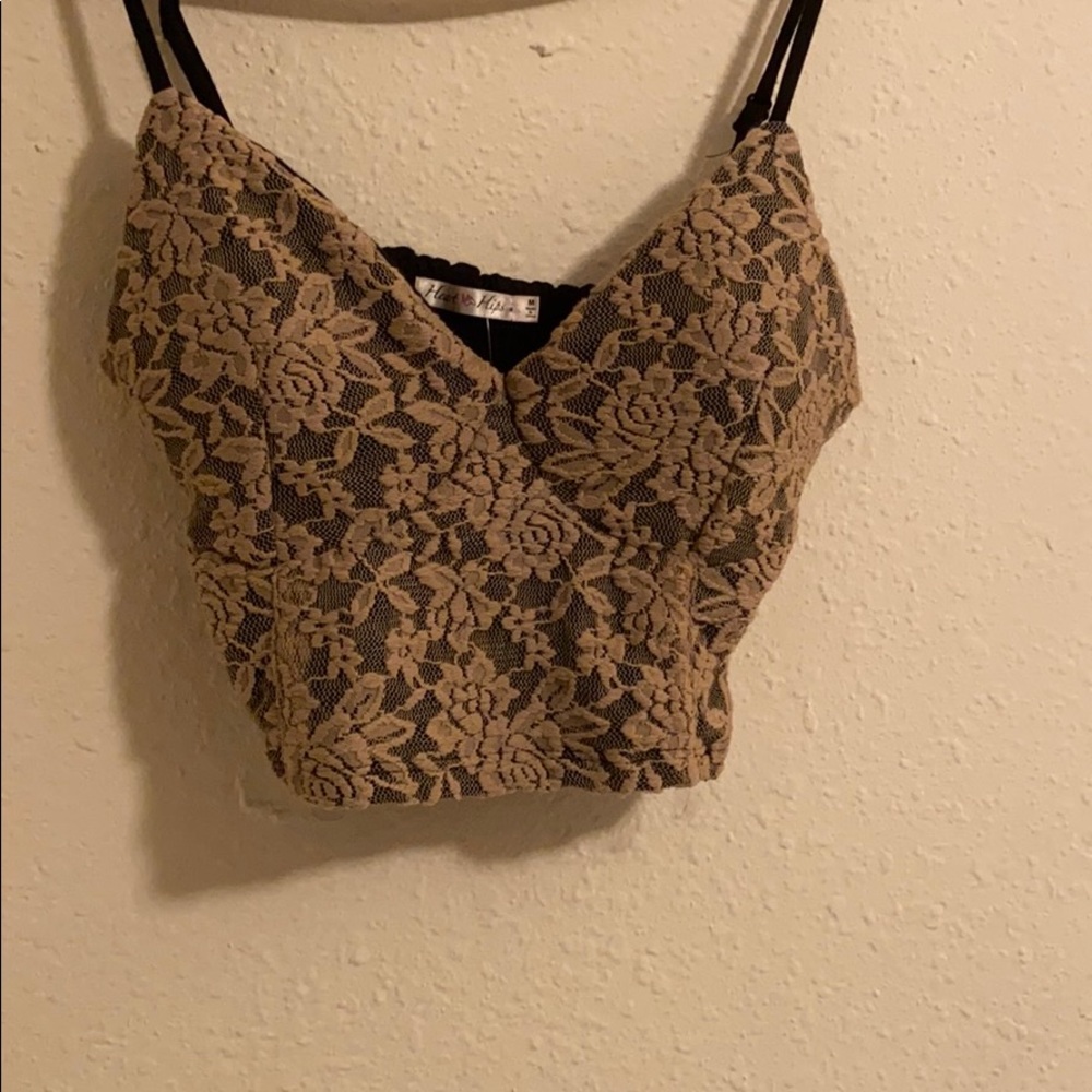 Roseprint nude bralette